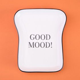 Evidea Kitchen Good Mood Desenli Siyah Beyaz 19 CM Servis Tabağı