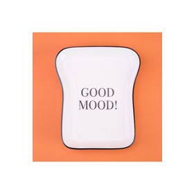 Evidea Kitchen Good Mood Desenli Siyah Beyaz 19 CM Servis Tabağı
