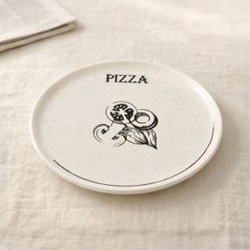 Evidea Kitchen Gourmet Krem Siyah 30 CM Pizza Tabağı