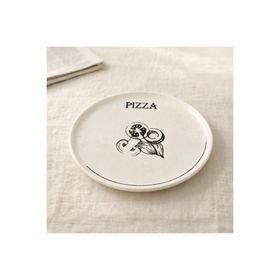 Evidea Kitchen Gourmet Krem Siyah 30 CM Pizza Tabağı
