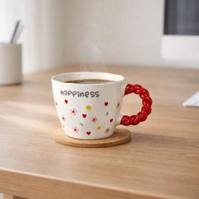 Evidea Kitchen Happiness Beyaz 300 ml Seramik Kupa