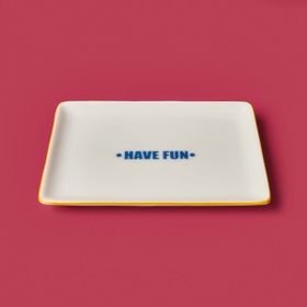 Evidea Kitchen Have Fun Sarı Mavi 13x18 CMM Servis Tabağı