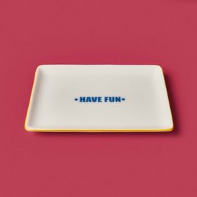 Evidea Kitchen Have Fun Sarı Mavi 13x18 CMM Servis Tabağı