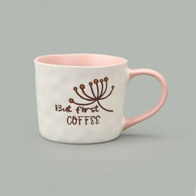 Evidea Kitchen It's Coffee Time Beyaz Pembe 415 ml Kupa