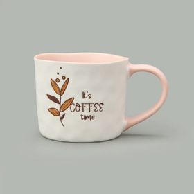 Evidea Kitchen It's Coffee Time Beyaz Pembe 450 ml Kupa
