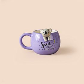 Evidea Kitchen Koala Desenli Mor 400 ml Seramik Kupa