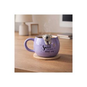 Evidea Kitchen Koala Desenli Mor 400 ml Seramik Kupa