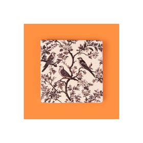 Evidea Kitchen Kuşlu Taş 10x10 cm Renkli Bardak Altlığı
