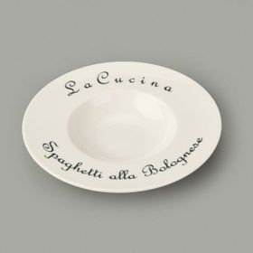 Evidea Kitchen La Luciana Porselen Siyah Krem 26 CM Makarna Tabağı