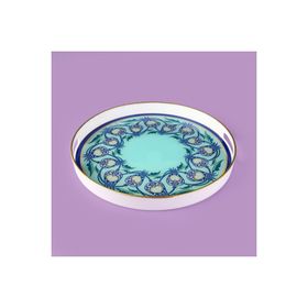Evidea Kitchen Lale 35 cm Renkli Camlı Yuvarlak Tepsi