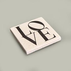 Evidea Kitchen Love Taş Renkli 10x10 cm Bardak Altlığı