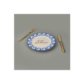 Evidea Kitchen Luve Del Mare Krem Mavi 21 CM Tatlı ve Kahvaltı Tabağı