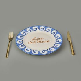 Evidea Kitchen Luve Del Mare Krem Mavi 27 CM Servis Tabağı