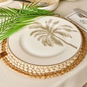 Evidea Kitchen Palm Krem Bej 27 CM Servis Tabağı