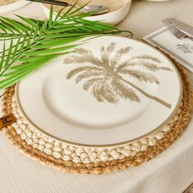 Evidea Kitchen Palm Krem Bej 27 CM Servis Tabağı