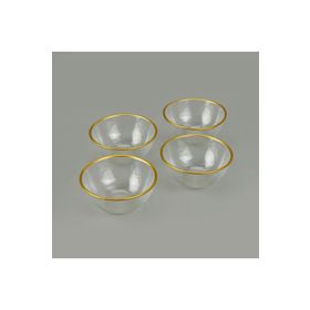Evidea Kitchen Paloma Şeffaf Altın 9 CM 4'lü Kase