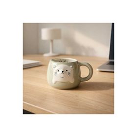 Evidea Kitchen Relax Fok Desenli Beyaz 500 ml Seramik Kupa