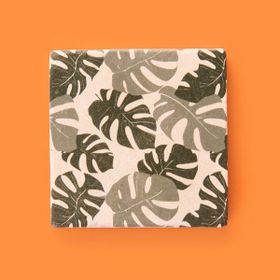 Evidea Kitchen Yapraklı Taş Renkli 10x10 cm Bardak Altlığı