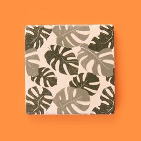 Evidea Kitchen Yapraklı Taş Renkli 10x10 cm Bardak Altlığı