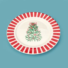 Evidea Kitchen Yeni Yıl Porselen 20 cm Renkli Tatlı Tabağı
