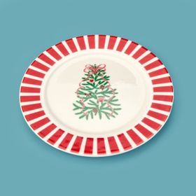 Evidea Kitchen Yeni Yıl Porselen 20 cm Renkli Tatlı Tabağı