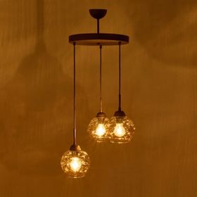 Evidea Lighting Arrakis Eskitme Bal 3'lü Yuvarlak Modern Sarkıt Avize