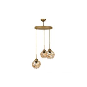 Evidea Lighting Arrakis Eskitme Bal 3'lü Yuvarlak Modern Sarkıt Avize