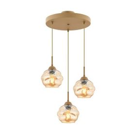 Evidea Lighting Arrakis Eskitme Bal 3'lü Yuvarlak Modern Sarkıt Avize