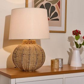 Evidea Lighting Borgo Kahverengi Beyaz 50x30 cm Abajur