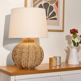 Evidea Lighting Borgo Kahverengi Beyaz 50x30 cm Abajur