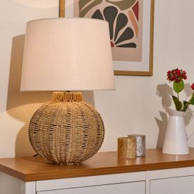 Evidea Lighting Borgo Kahverengi Beyaz 50x30 cm Abajur
