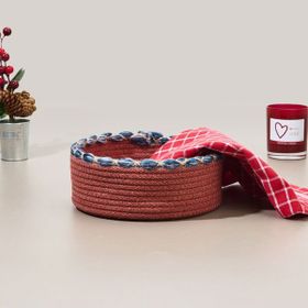 Evidea Living Colorful Renkli 21x7 cm Örgü İpli Sepet