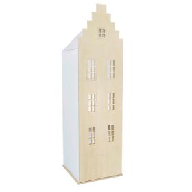 Evidea Naturkidz Amsterdam Natürel 199x60x55 cm Büyük Dörtgen Pencereli Dolap