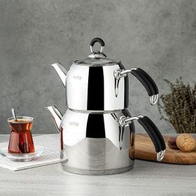 Evidea Nehir Modern Midi Siyah Çaydanlık