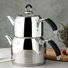 Evidea Nehir Modern Midi Siyah Çaydanlık