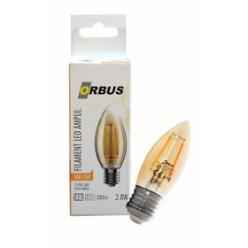 Evidea Orbus C37 4W Filament Bulb Amber E27 300Lm Ra80 220- 240V/50Hz 2200K Sarı Işık Ampul