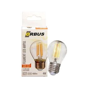 Evidea Orbus GC45 4W Filament Bulb Mini Top Şeffaf E27 300Lm 2700K Sarı Işık Ampul
