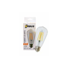 Evidea Orbus St64 6W Filament Bulb Clear E27 600Lm Ra80 220- 240V/50Hz 2700K Sarı Işık Ampul