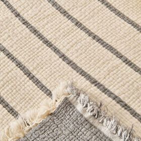 Evidea Serena Soft Ekru Antrasit 170x230 cm Tek Kişilik Yatak Örtüsü