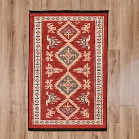 Evidea Soft 120x180 cm Kırmızı Uşak Eşme Desenli Halı