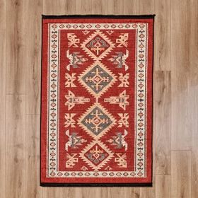 Evidea Soft 120x180 cm Kırmızı Uşak Eşme Desenli Halı