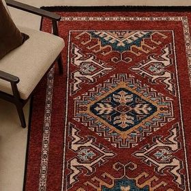 Evidea Soft 120x180 cm Kırmızı Uşak Saray Desenli Halı