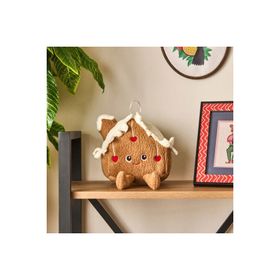 Evidea Soft 19x22 cm Kalpli Ev Figürlü Kahverengi Yastık
