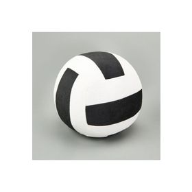 Evidea Soft 20 cm Voleybol Topu Figürlü Siyah Beyaz Yastık