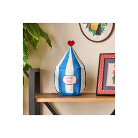 Evidea Soft 20x37 cm Lovebox Figürlü Beyaz Mavi Yastık