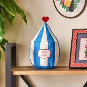 Evidea Soft 20x37 cm Lovebox Figürlü Beyaz Mavi Yastık