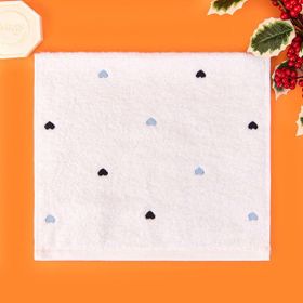 Evidea Soft 30x50 cm Ekru Siyah Kalp Nakışlı El Havlusu