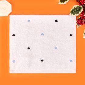 Evidea Soft 30x50 cm Ekru Siyah Kalp Nakışlı El Havlusu