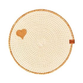 Evidea Soft 33x33 cm Ekru Bej Kalp Nakışlı Supla