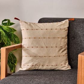 Evidea Soft 45x45 cm Ekru Hardal İpliği Boyalı Kırlent Kılıfı